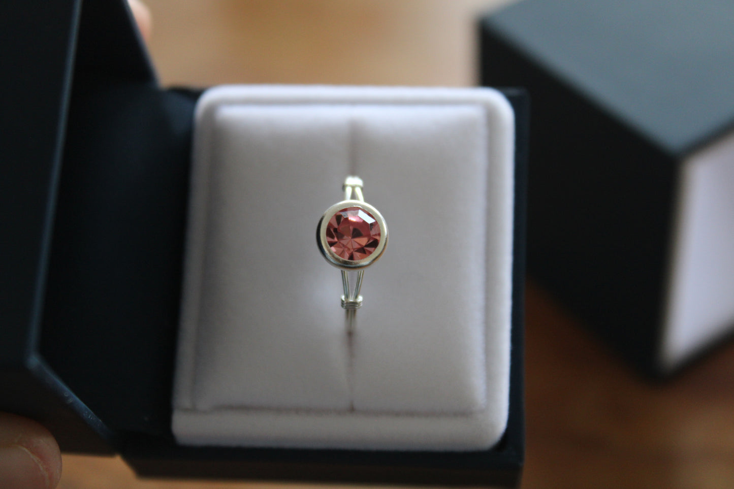 Pink gem ring