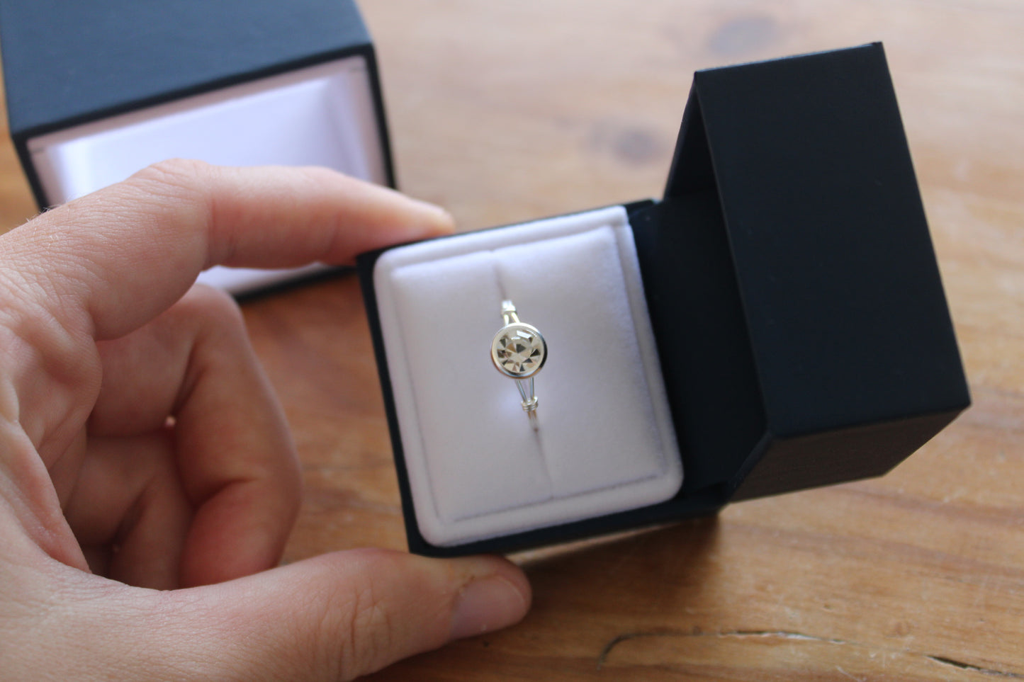 Silver gem ring